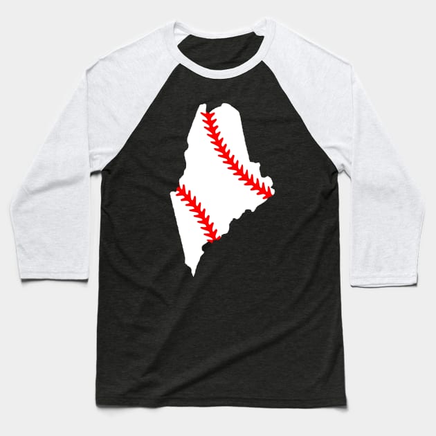 MAINE BASEBALL STATE Baseball T-Shirt by MarkBlakeDesigns